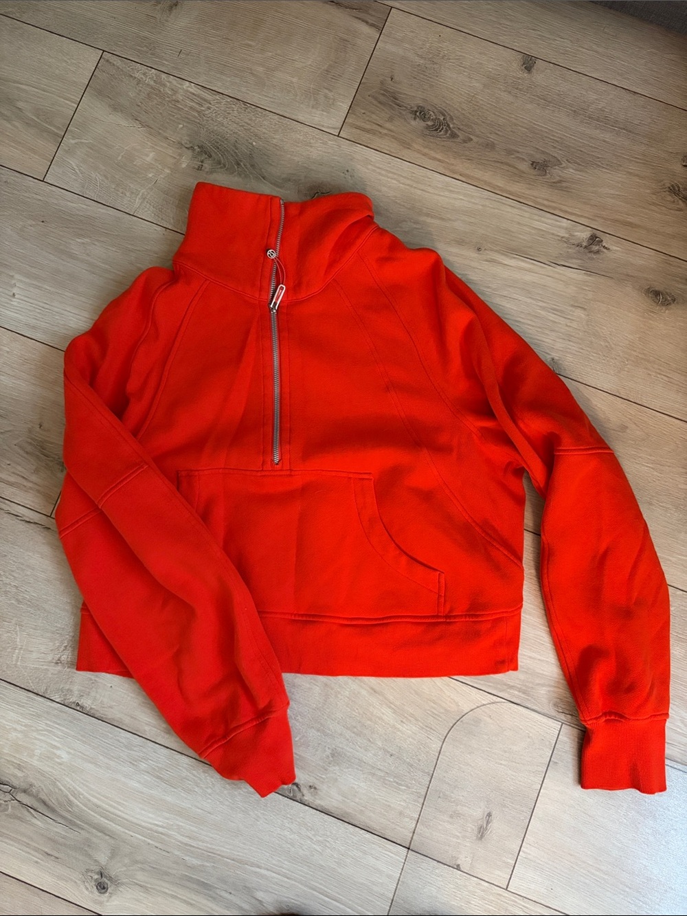 lululemon athletica Orange/Red Half-Zip Cowl Sweatshirt